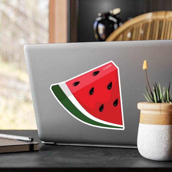 Watermelon Palestine flag color symbol Kiss-Cut Vinyl Decals stickers, waterproof laptop book window stickers, stickers for palestine gift