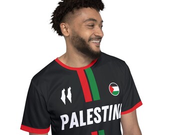 Palästina-Fußball-Fußball-Herren-Sporttrikot (AOP), Turnshirt, palästinensisches Spiel-T-Shirt, Geschenk für Papa, Unterstütze Palästina