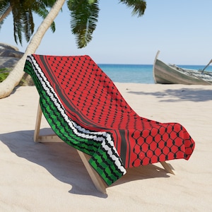 Watermelon for Palestine Beach Towel, swimming towel, pool party accessories, Palestinian beach towel resistance free Palestine flag