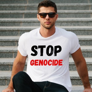 Pare o genocídio Palestina Camiseta de algodão pesado unissex, cessar fogo agora, Gaza, camisa palestina, camiseta Palestina