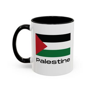 Palestine flag Accent Coffee Mug, 11oz, palestine mug, palestine, Palestinian mug, gift mug