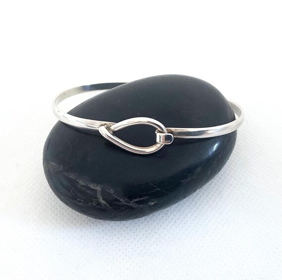 Bangle Bracelet with Loop & Hook - Sterling Silve… - image 1