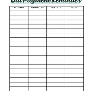 bill payment reminder template