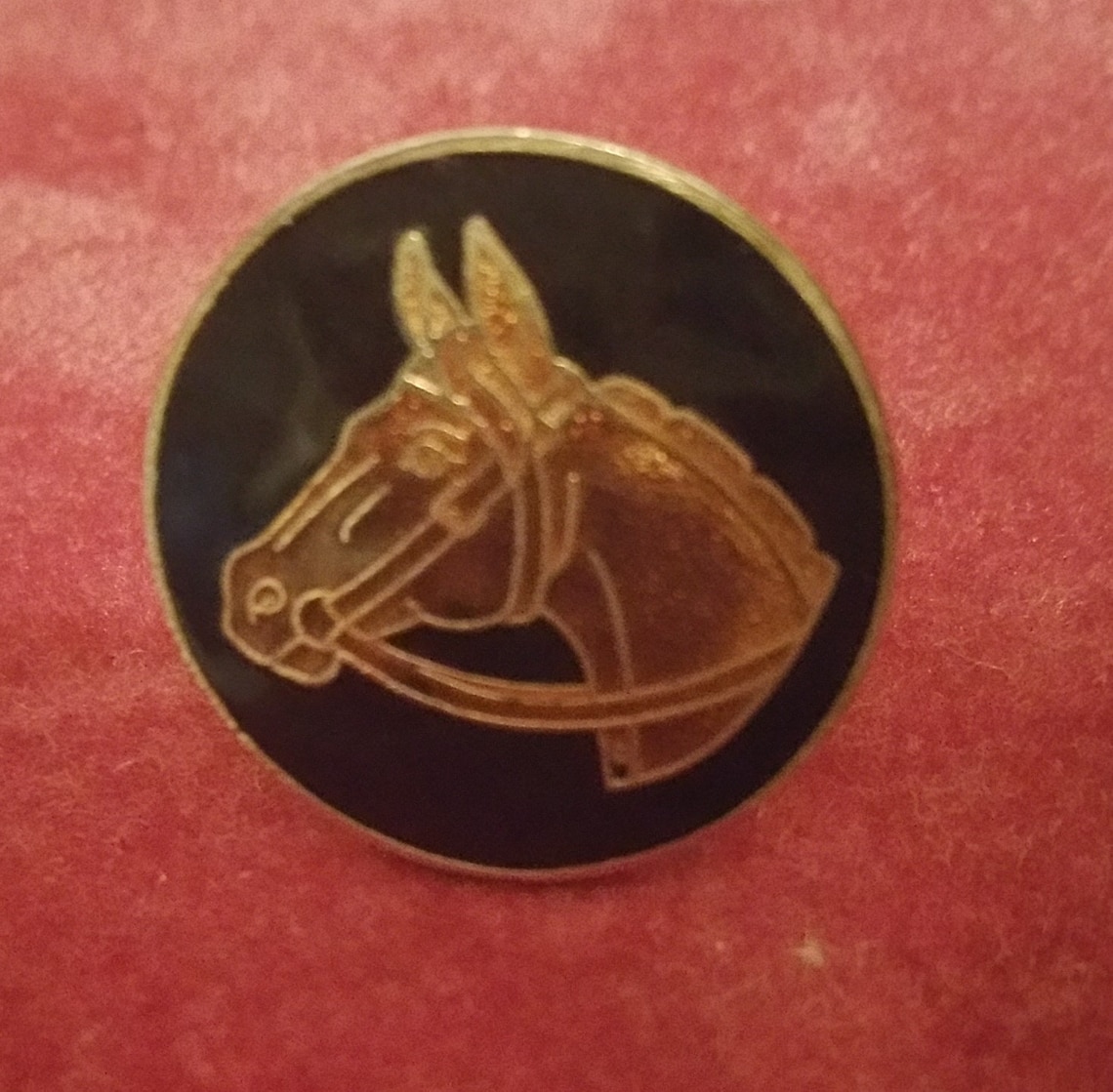 Pince à Cravate Vintage Années 1950 Tête De Cheval Et Fer à Cheval - Doré - Réf 91417