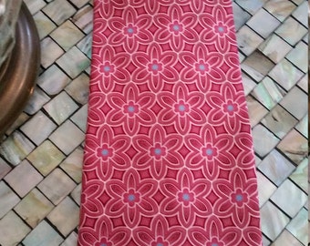 Stafford Pink Floral Grid Design Necktie.