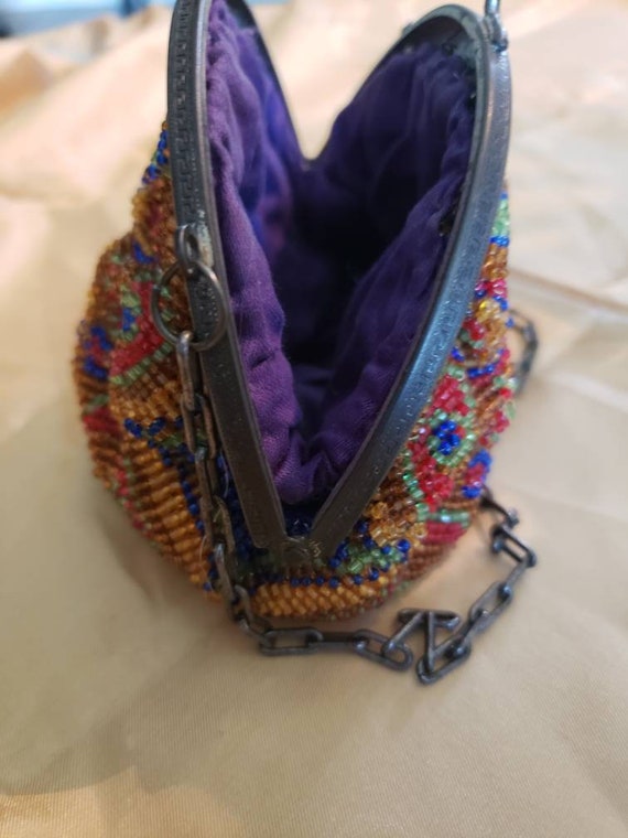 Antique Glass Bead Coin Purse Gem