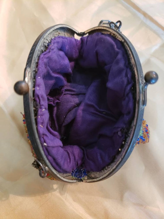 Antique Glass Bead Coin Purse Gem