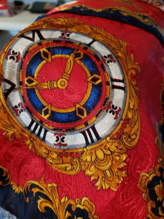 Clock Patterned Silk Scarf. - image 1