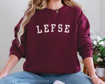 Sudadera de cuello redondo Lefse / Ropa de comida noruega / Suéter de estilo universitario / Suéter cómodo / Regalo para escandinavos / Guardarropa de invierno