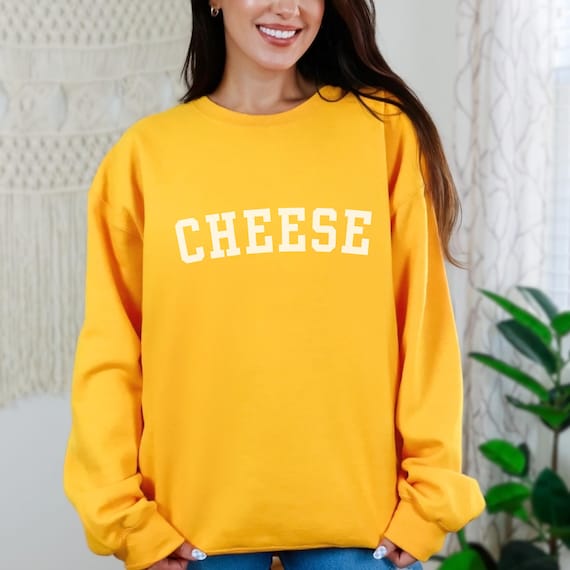 Cheese Collegiate Unisex Crewneck Sweatshirt | Cheese Lover's Pullover | Gifts for Foodies | Dairy Shirt | Comfy Charcuterie Sweatshirt