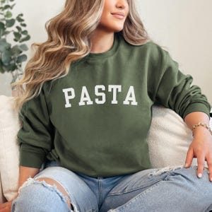 Pasta Collegiate Unisex Crewneck Sweatshirt | Pullover for Pasta Lovers | Carbs Crewneck Sweatshirt | Italian Pasta Shirt | Gift for Foodies