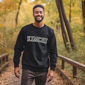 Kimchi Crewneck | Gifts for Foodies | Trendy Korean Food Pullover | Kimchi Pullover Sweatshirt | Culinary Lover&#39;s Crewneck