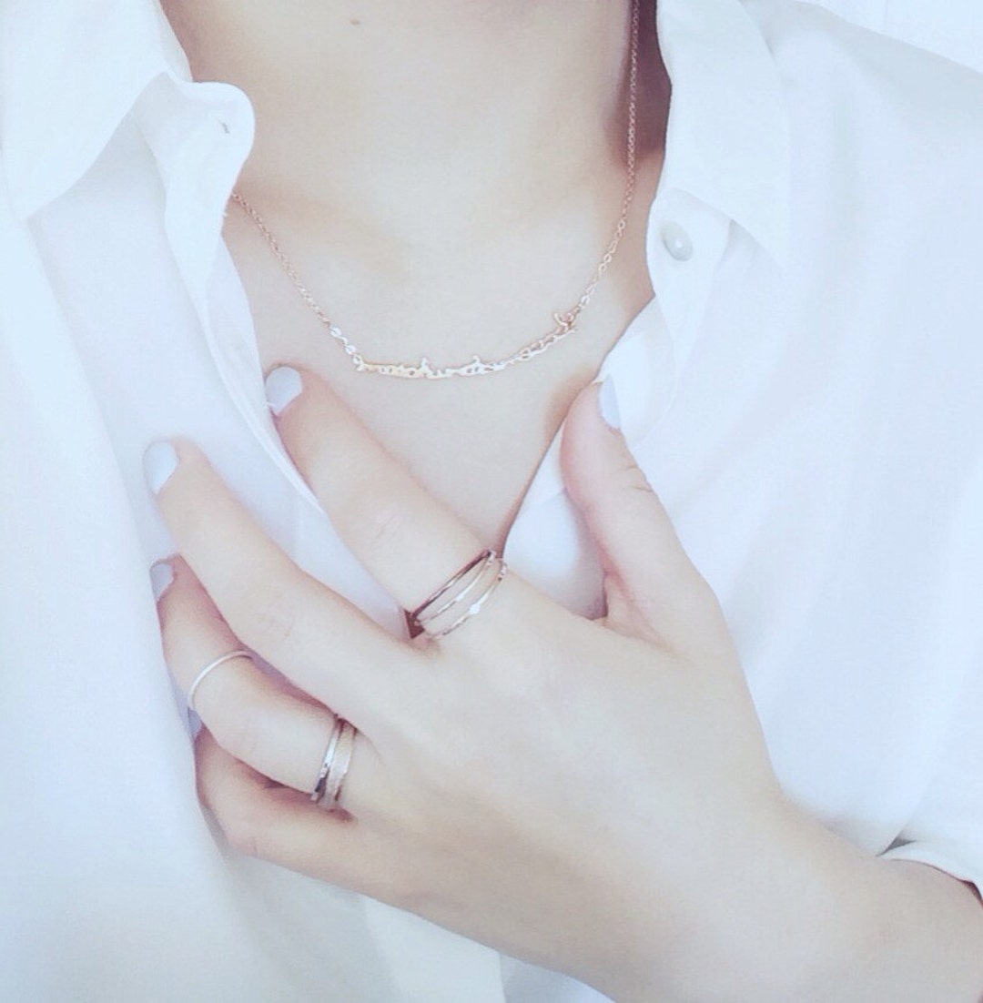 Love Heart Charm Necklace 18K Necklace Rose Gold Necklace - Etsy