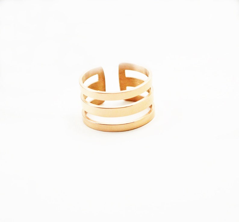 Layer Ring 18K Rose Gold White Gold Layer Stack Ring Knuckle Open Adjustable Multifinger Simple Dainty Everyday Birthday Sister Mom Gift