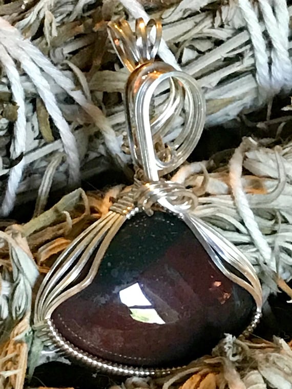 Bloodstone Pendant in Sterling Silver