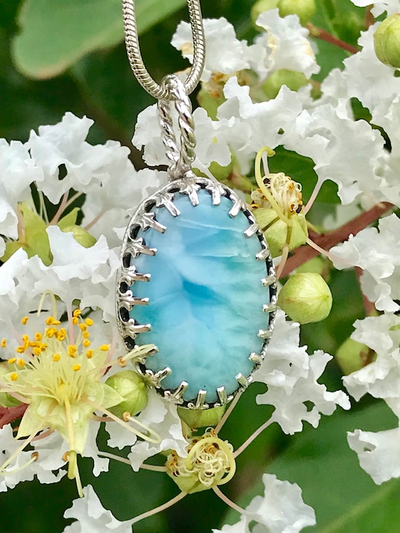 Larimar Pendant in Sterling Silver