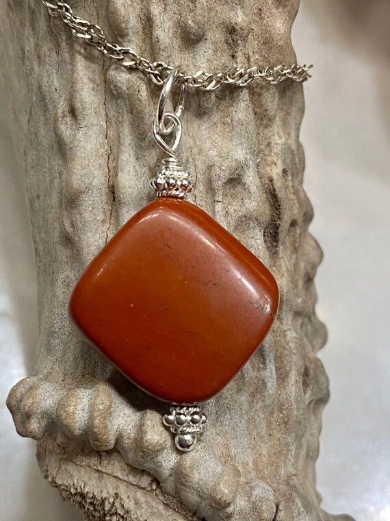 Red Jasper Square Pendant