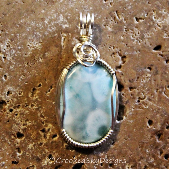 Larimar Pendant in Sterling Silver