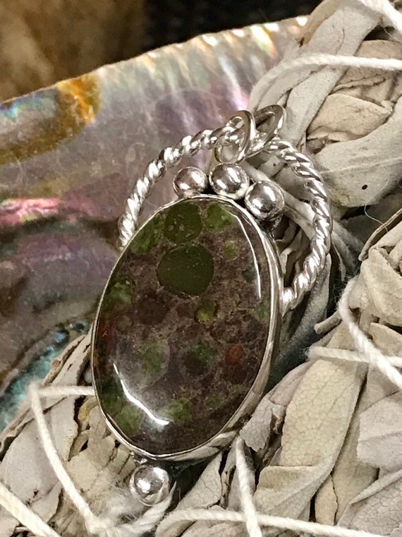 Epidote Pendant in Sterling Silver