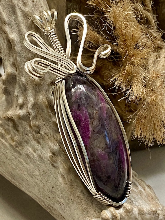 Ruby Ziosite Pendant in Sterling Silver