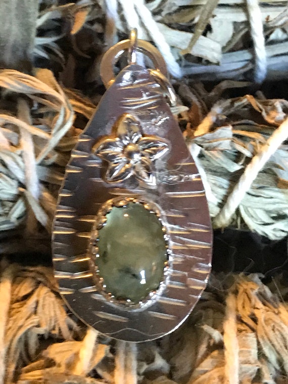 Prehnite Pendant in Sterling Silver
