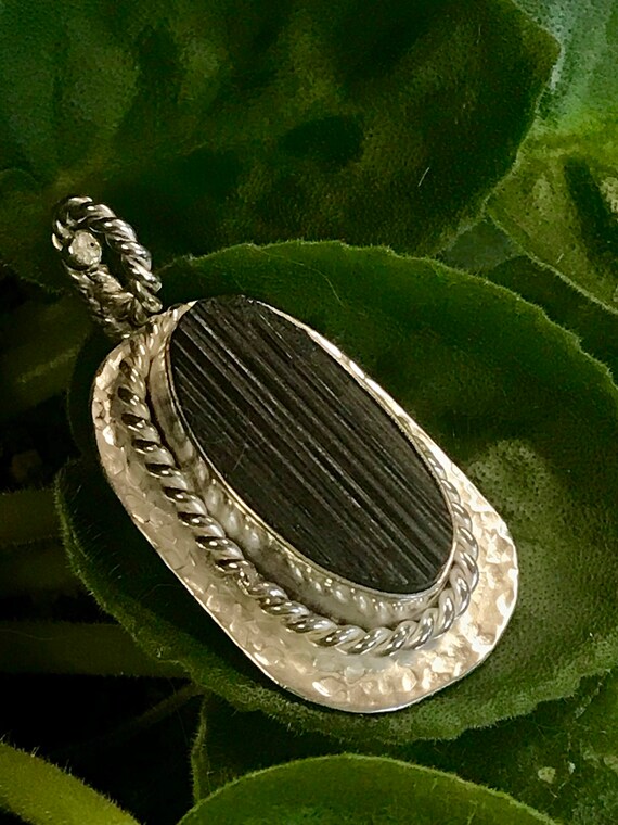 Black Tourmaline in Sterling Silver