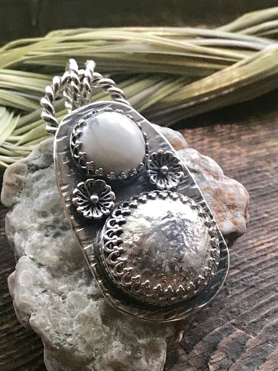 Howlite and Sterling Silver Pendant