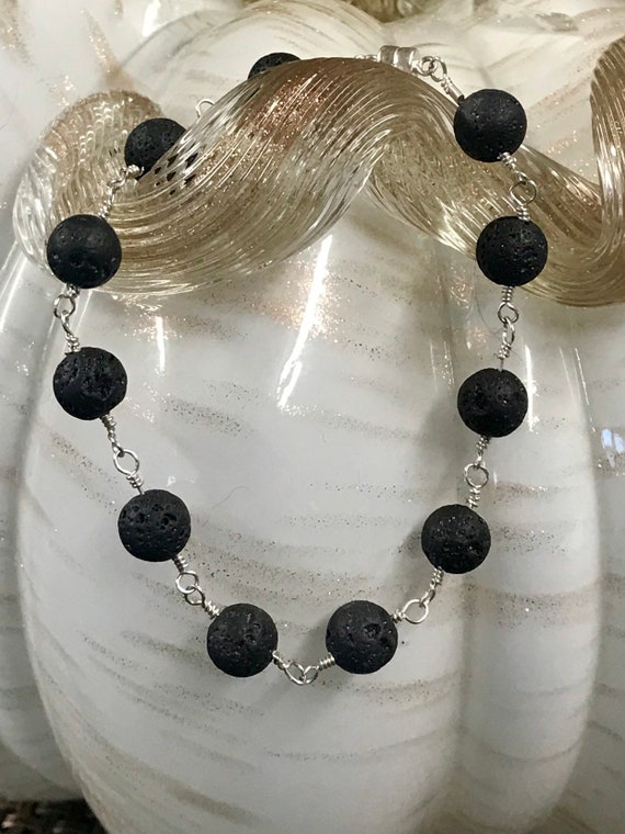 Natural Black Lava Bracelet