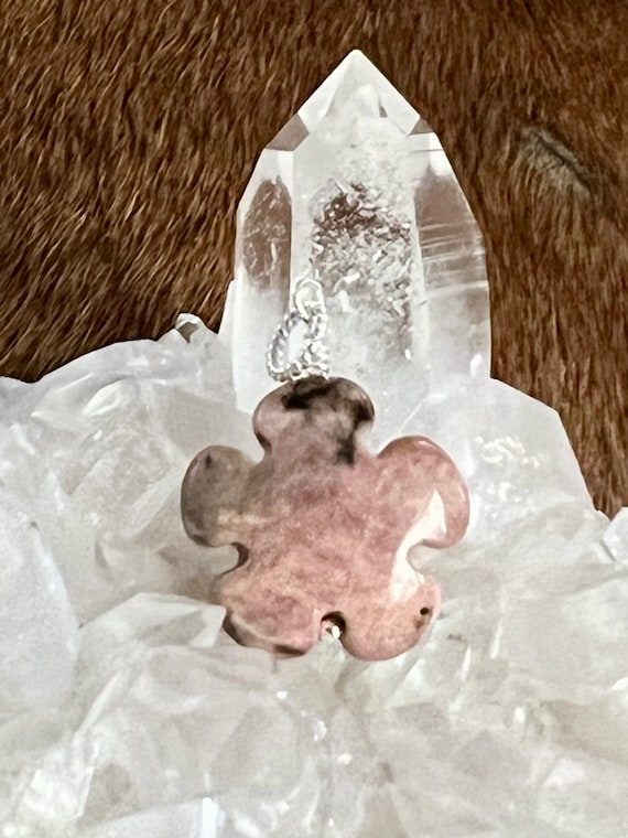 Rhodonite Flower Pendant
