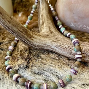 Purple Wampum Shell Necklace