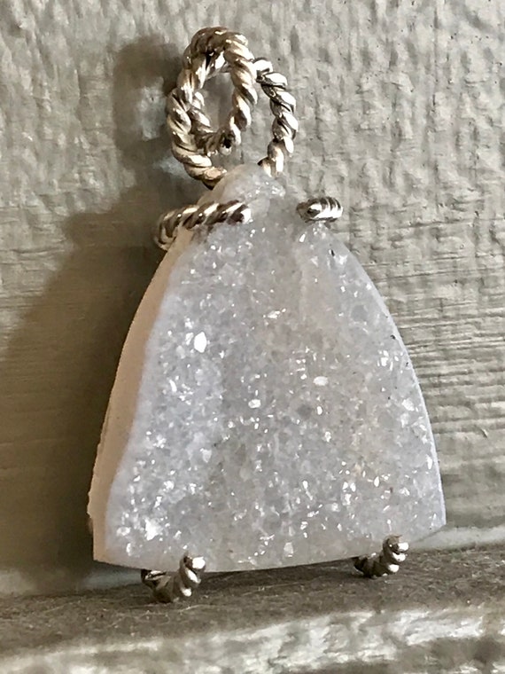 Druzy Quartz Prong Set Pendant