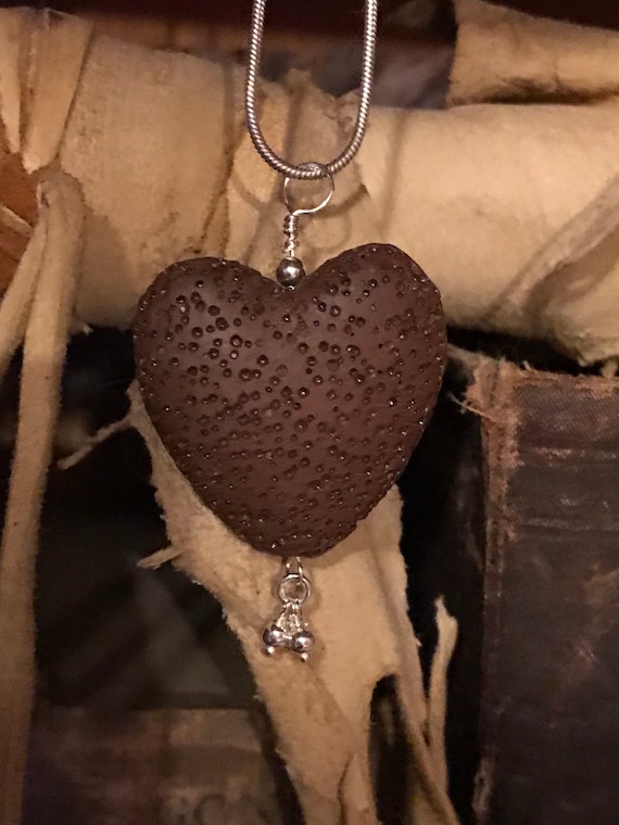 Chocolate Lava Pendant with Sterling Charm