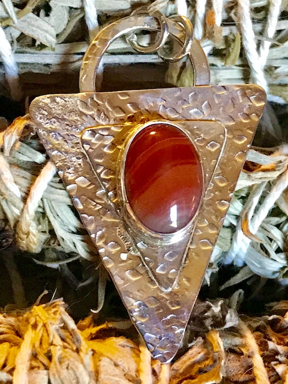 Sterling Silver and Carnelian Pendant