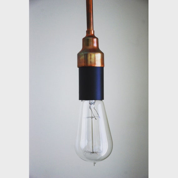 Industrial Plug In Pendant Light Geometric Copper Zig Zag Etsy