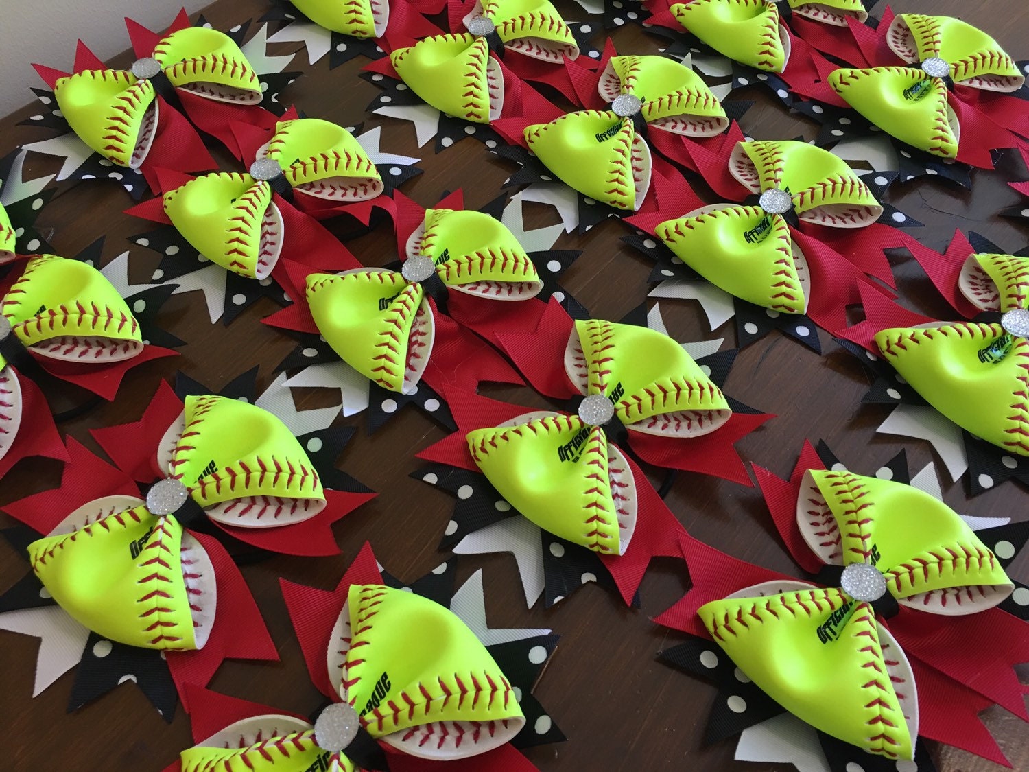 Lot of 12 Softball Bows For Teams/Bulk Order Etsy