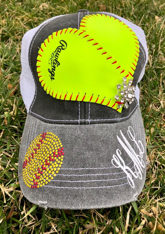 Softball Hat With Bling Personalized with Players Number or Etsy