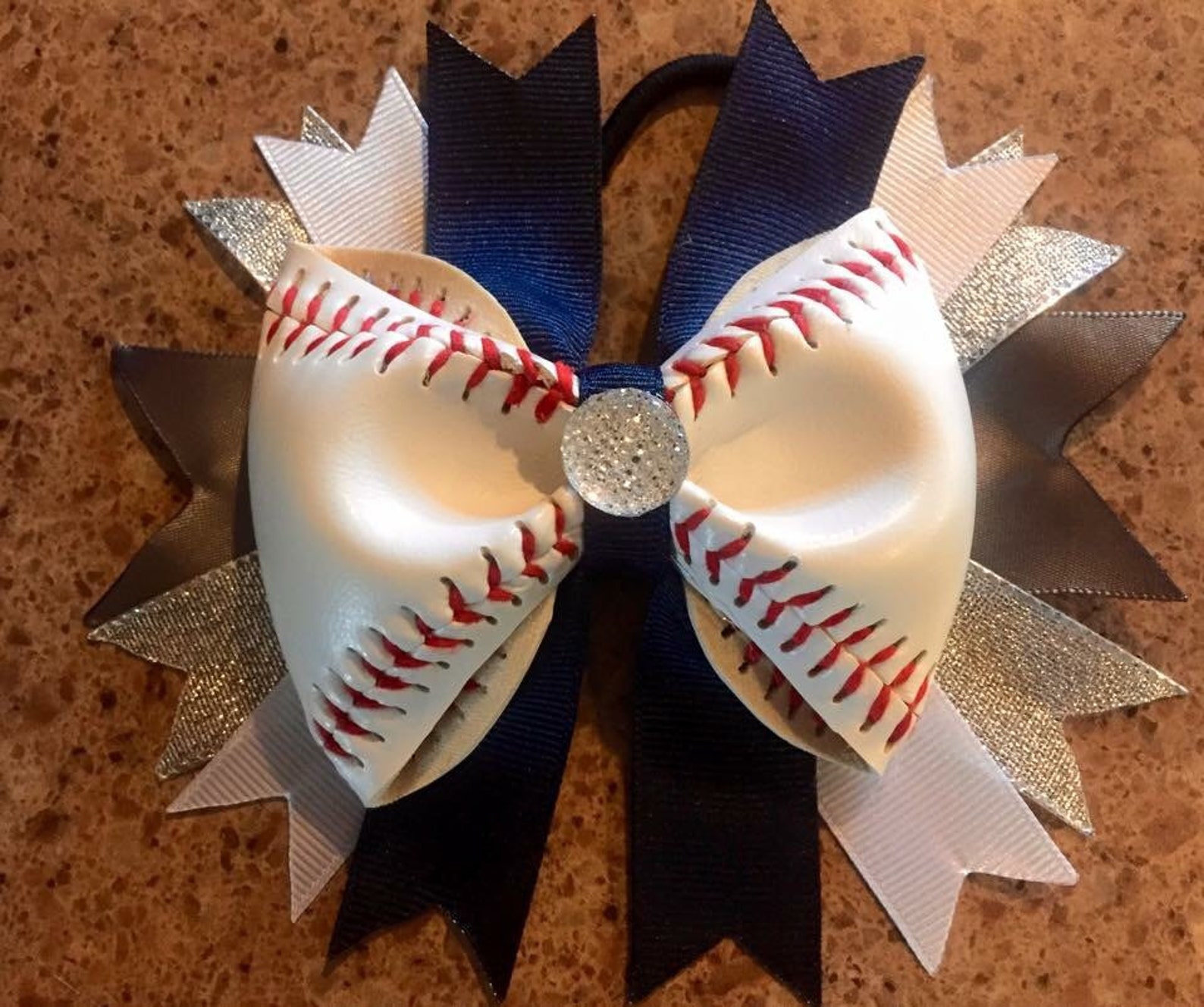Baseball Cheer Hair Bow Made From Real Baseballsgreat - Etsy