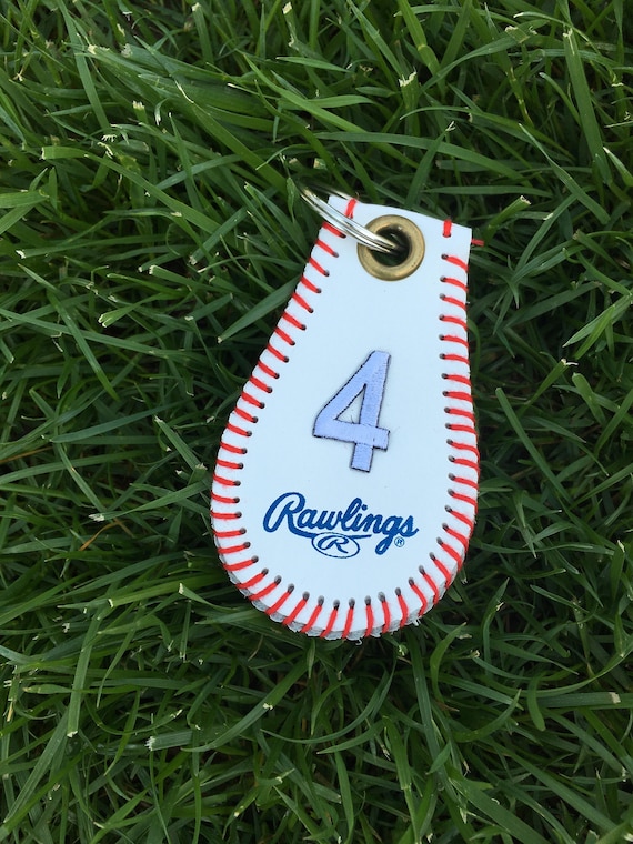 Baseball Genuine Leather Keychain Personalized