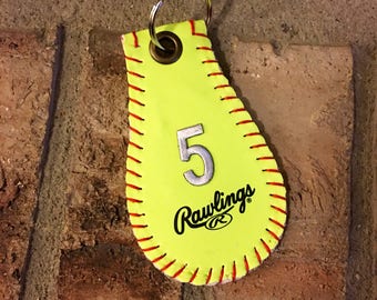 Softball Keychain--Great Softball Gift/Softball Players Gift/Softball Team Gifts