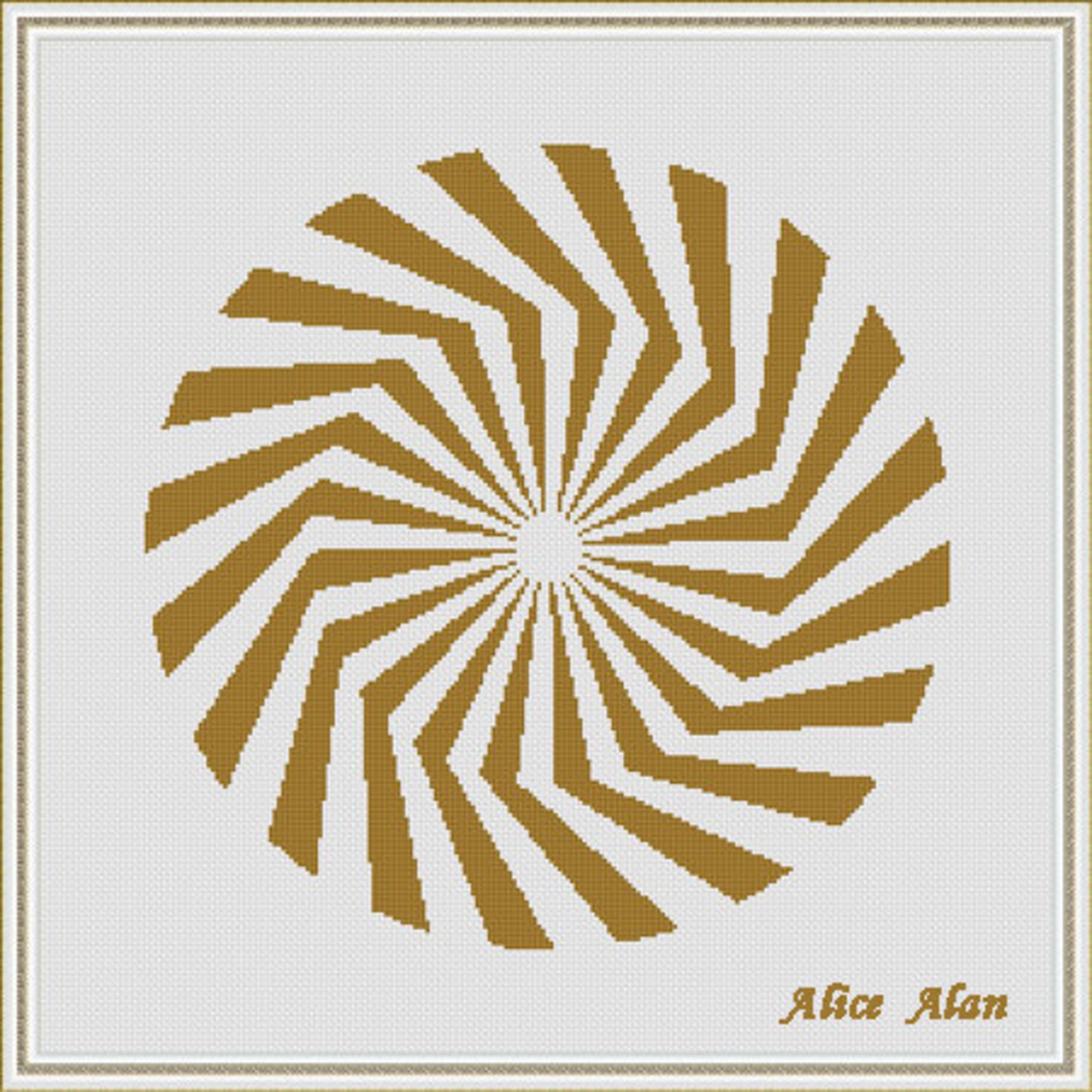 Cross Stitch Pattern Abstract Geometric Propeller Rainbow Etsy