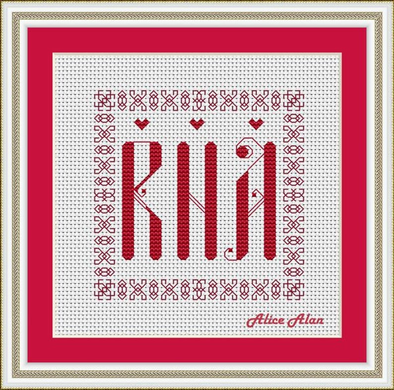 Cross stitch pattern old English alphabet vintage monogram | Etsy