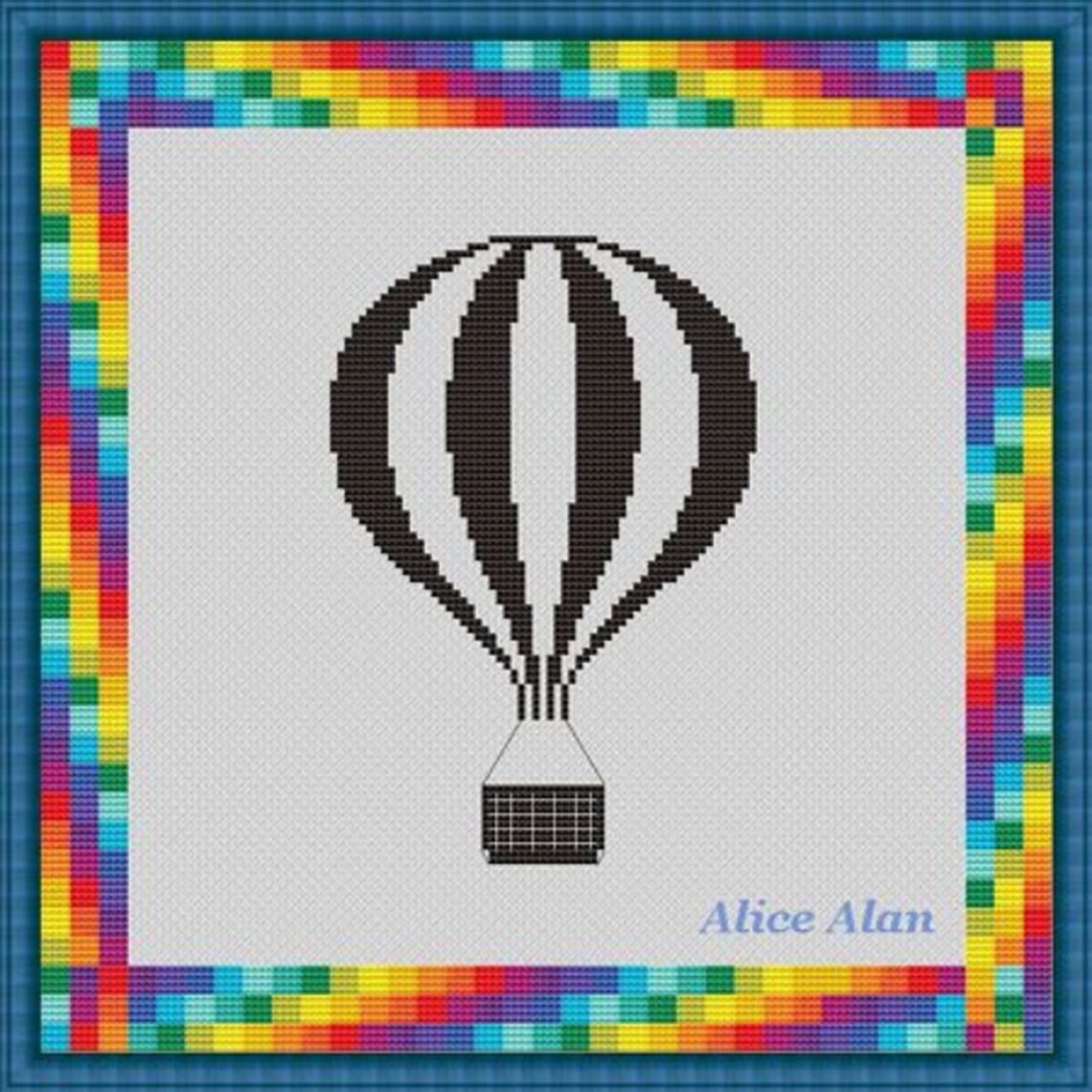 Cross Stitch Pattern Balloons Balloon hot Air Sky Flight Etsy