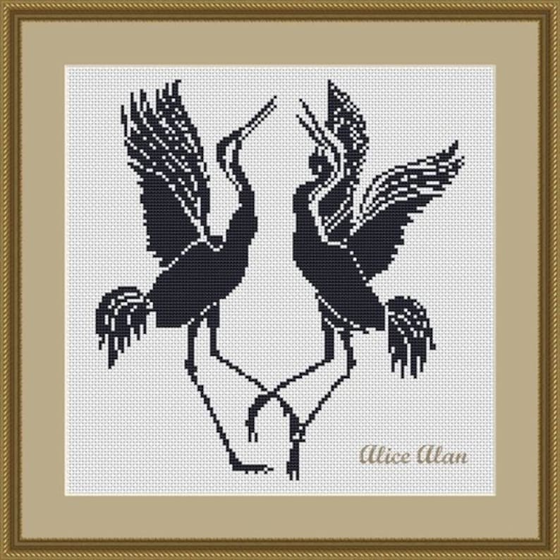 Cross Stitch Pattern Silhouettes Dancing Birds Storks Rainbow Monochrome Counted Cross Stitch Pattern Instant Download Epattern Pdf File Crewel Sewing Needlecraft Truongsinhhoc Com Vn