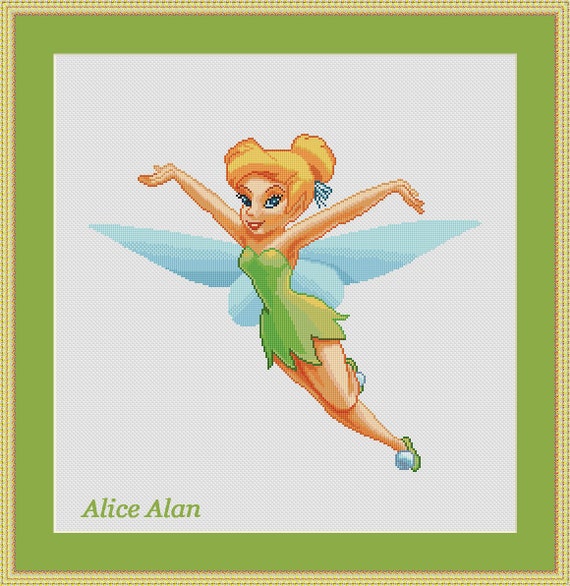 Cross Stitch Pattern Kids Fairy Tinker Bell Peter Pan Cartoon Etsy