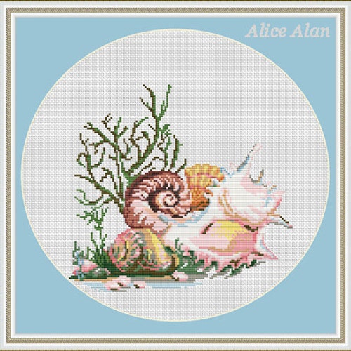 Ocean Treasures/ Seashells cross Stitch Pattern/instant Etsy