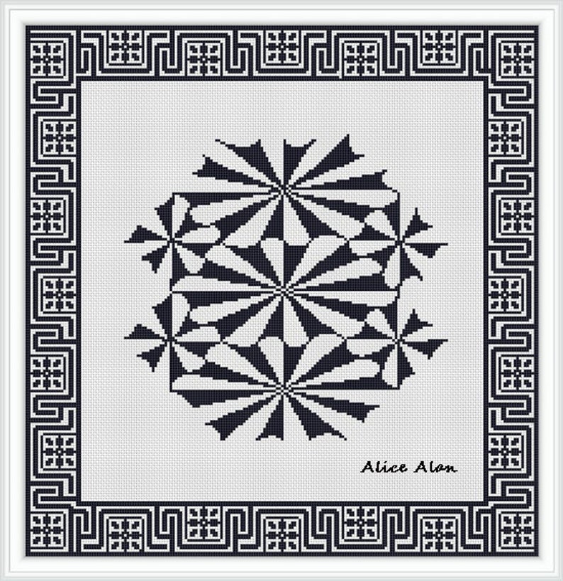 Cross Stitch Pattern Abstract Geometric Black White 3d Optic Effect Painting Pillow Counted Cross Stitch Patternsinstant Download Epattern Plastic Canvas Sewing Needlecraft Autorentreff Badcamberg De