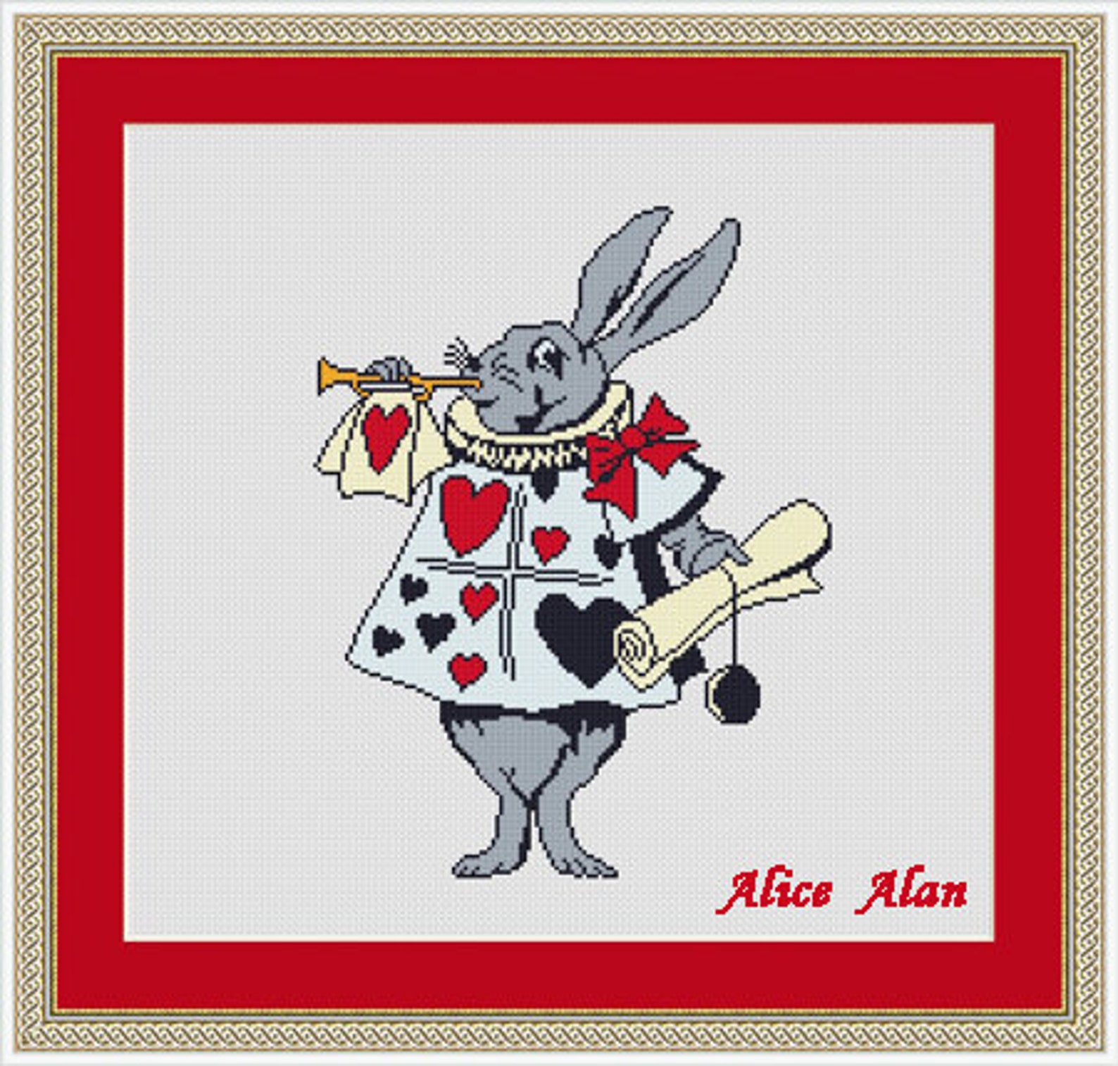 Cross Stitch Pattern Disney Alice in Wonderland March Hare Etsy