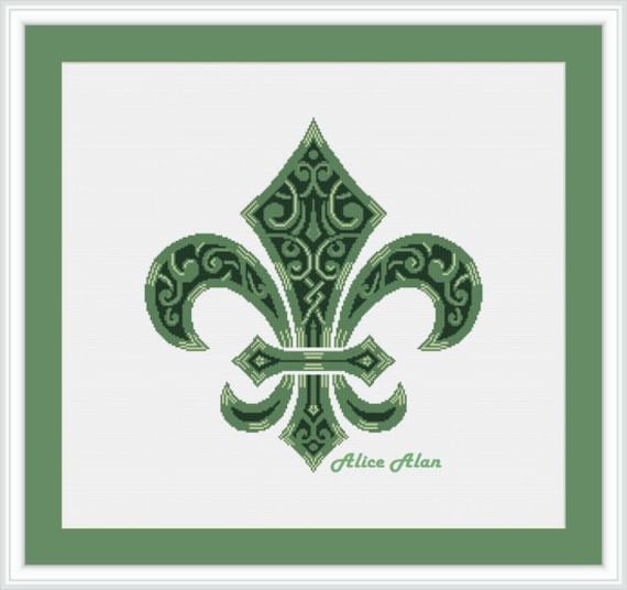 Free US Shipping Counted Cross Stitch Pattern New Orleans Saints Logo