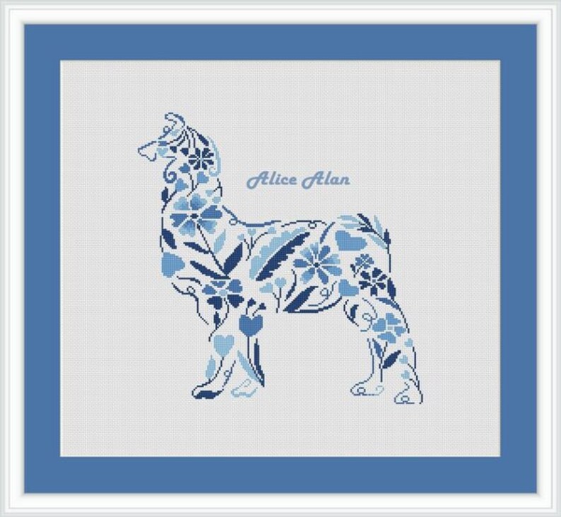 Lama cross stitch pattern llama alpaca silhouette flower | Etsy