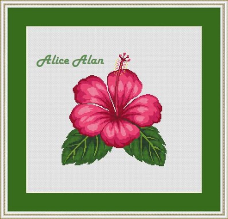 Cross Stitch Pattern flowers red Hibiscus wild flower Floral Etsy